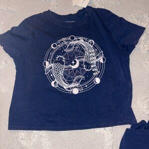 Women’s Pretty Rebellious Navy Blue Graphic T-Shirt